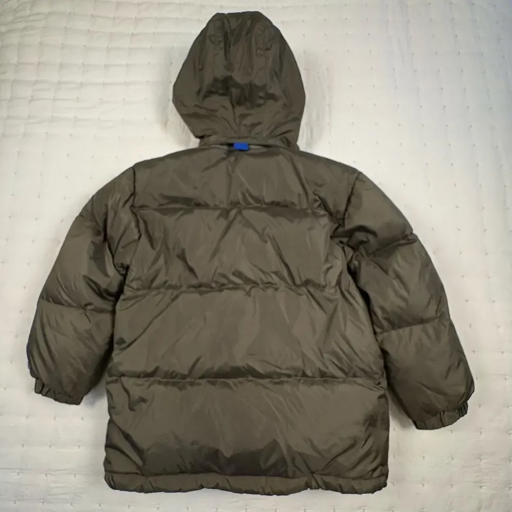 Gap Kids Down Puffer Jacket Boys M(8) Olive Green Ski Coat Utility Vintage Y2K